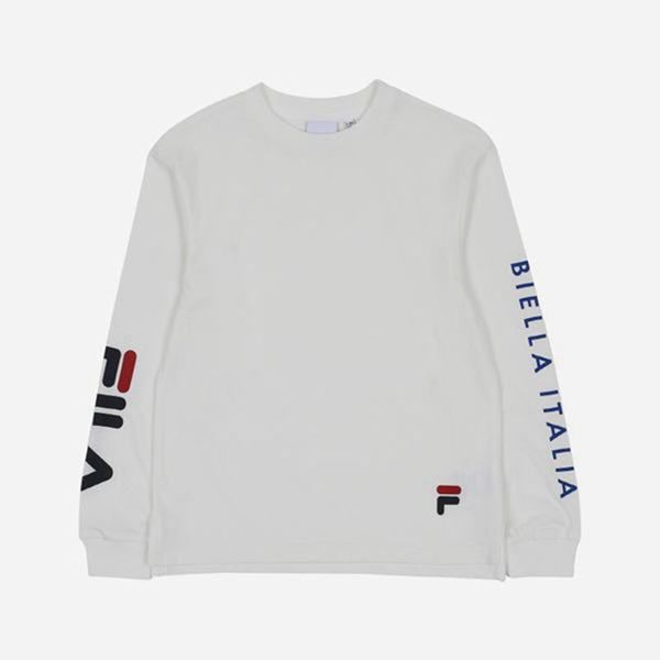 Camisetas Fila Rapaz Branco - Fila Biella Italia Crew Neck L/S En Portugal,NXBK-84109